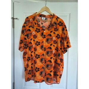 Baltimore Orioles Hawaiian Shirt Mens XL Orange MLB Baseball Aloha Button Up O's